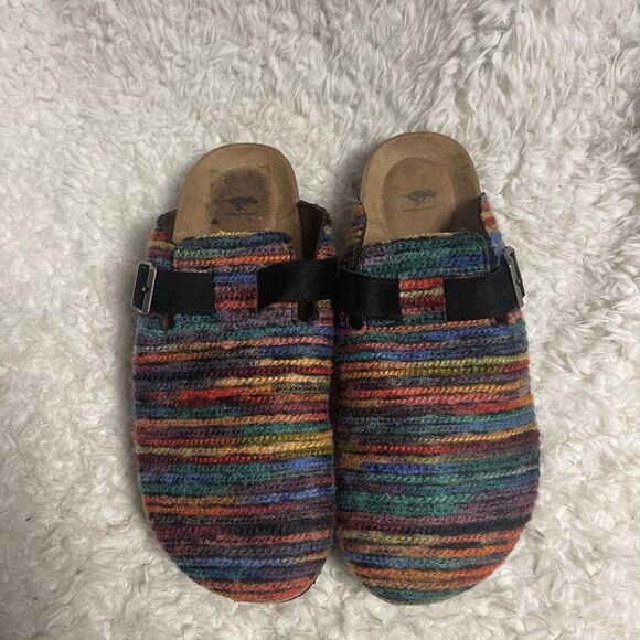 Rocket Dog fabric multi color Striped Clogs with Buckle accent SZ9 - Picture 4 of 9